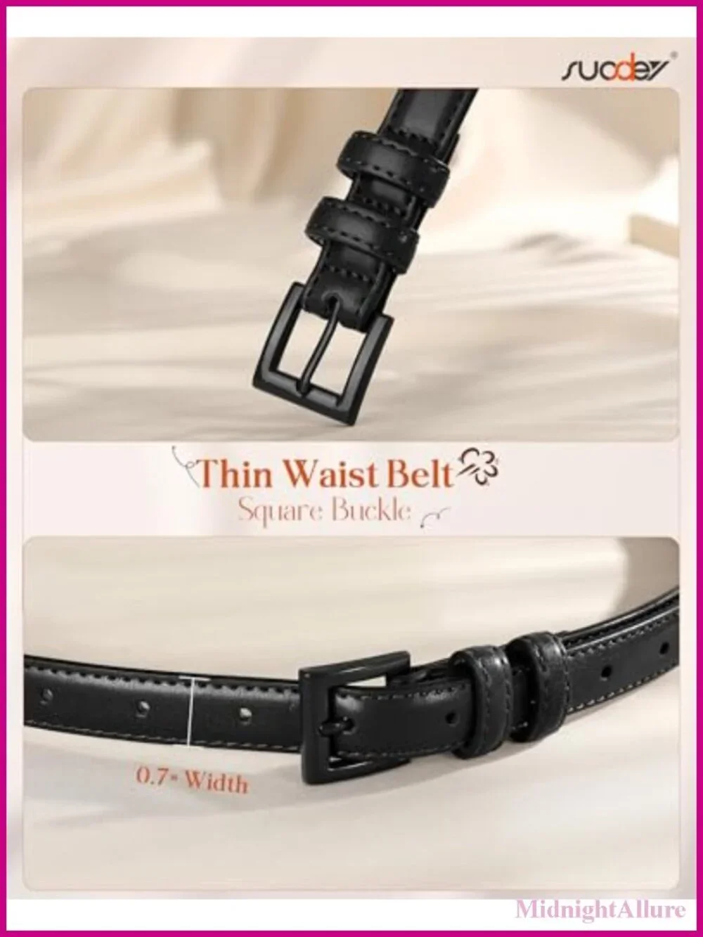 Skinny PU Leather Belt 0.7